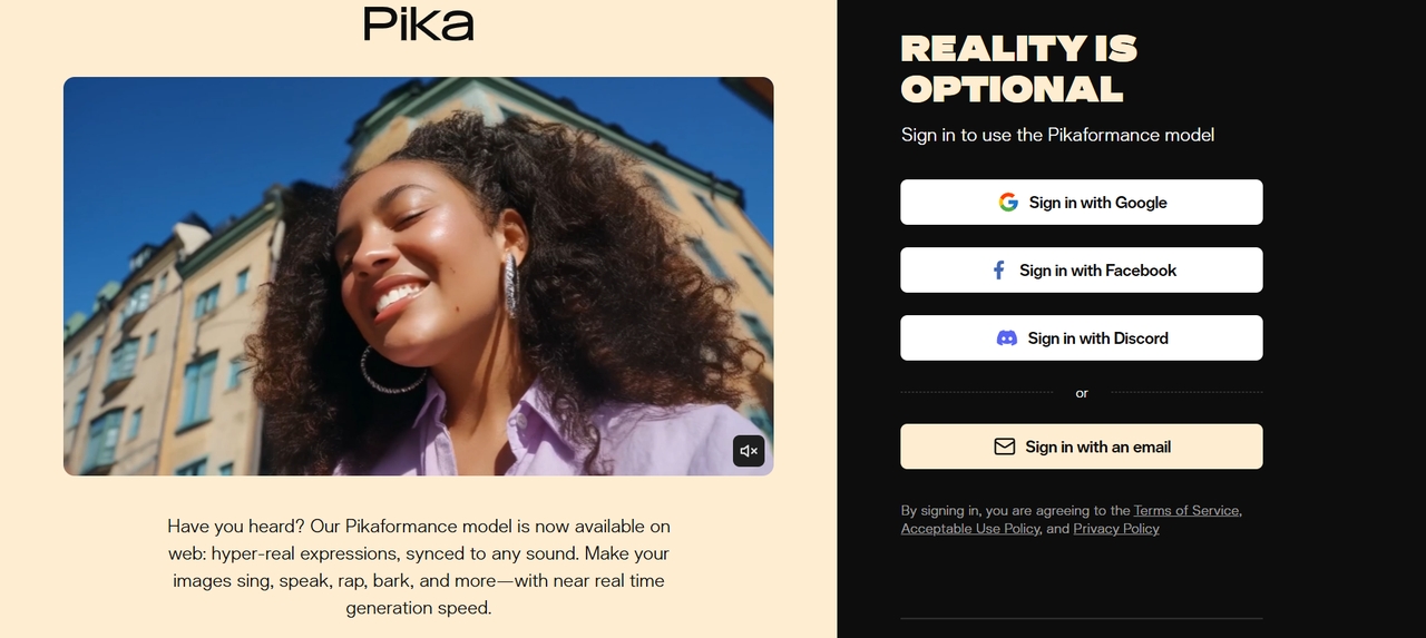 موقع Pika Labs الإلكتروني