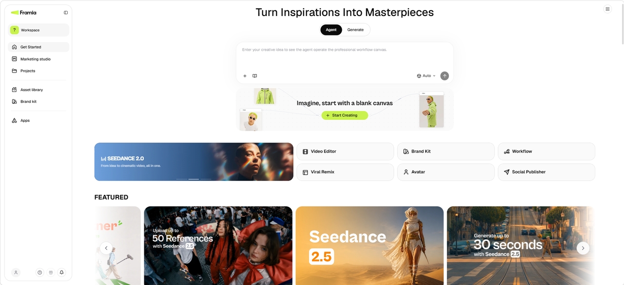 Create TikTok videos with Framia Pro