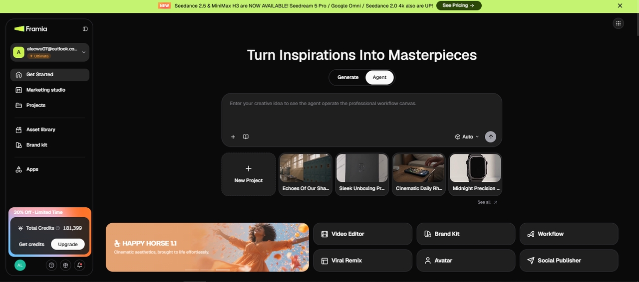 Framia Pro para el diseño gráfico con IA