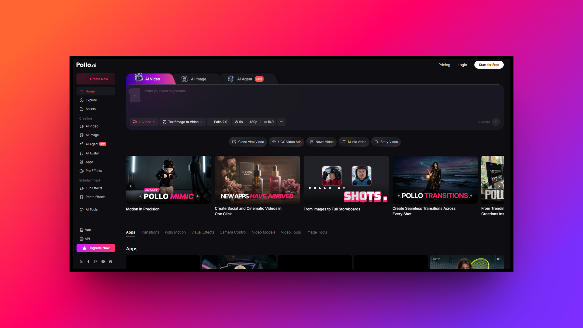 Sitio web oficial de Pollo AI