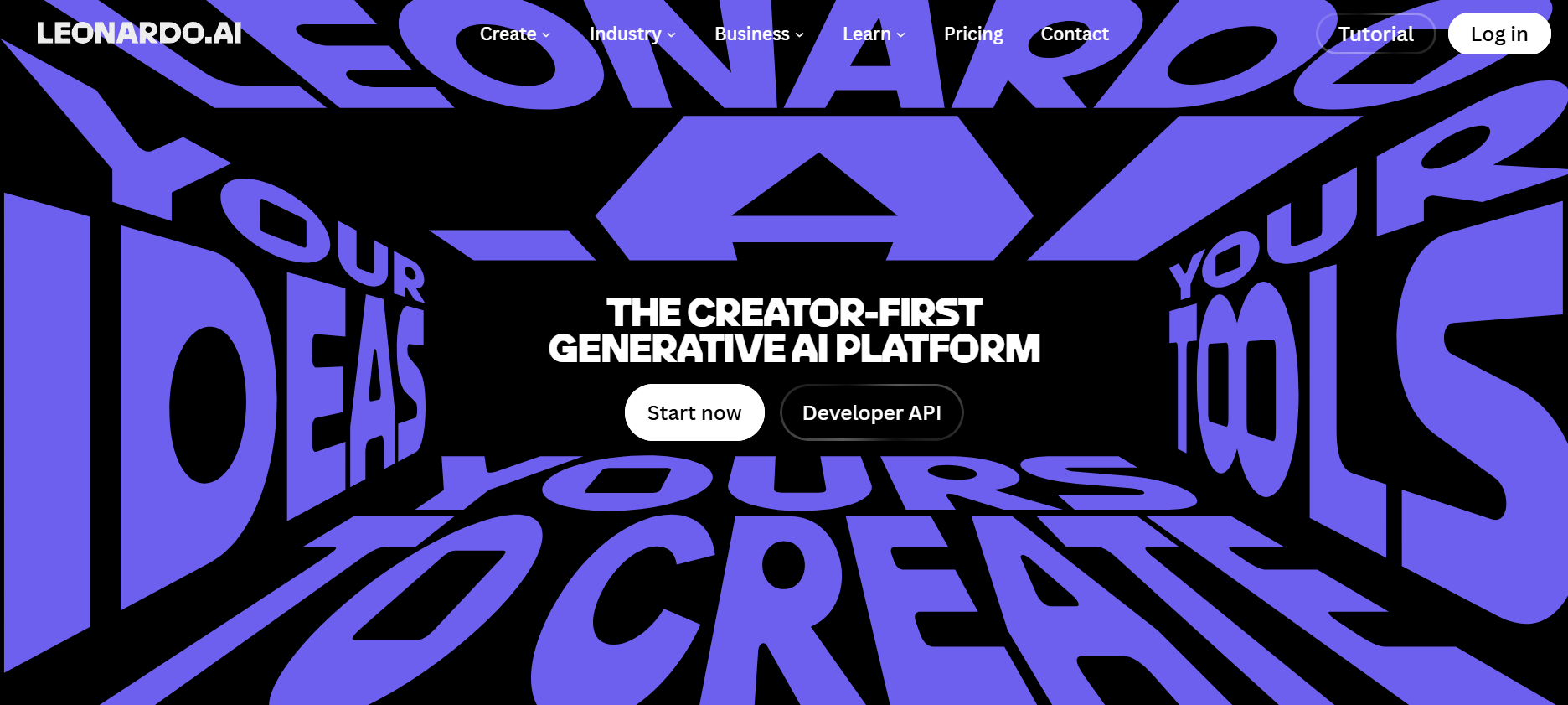 Leonardo AI homepage