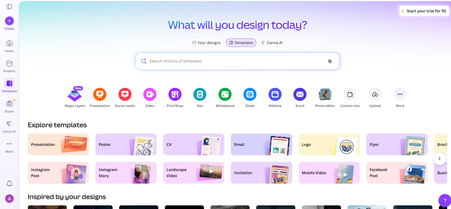 Canva AI interface