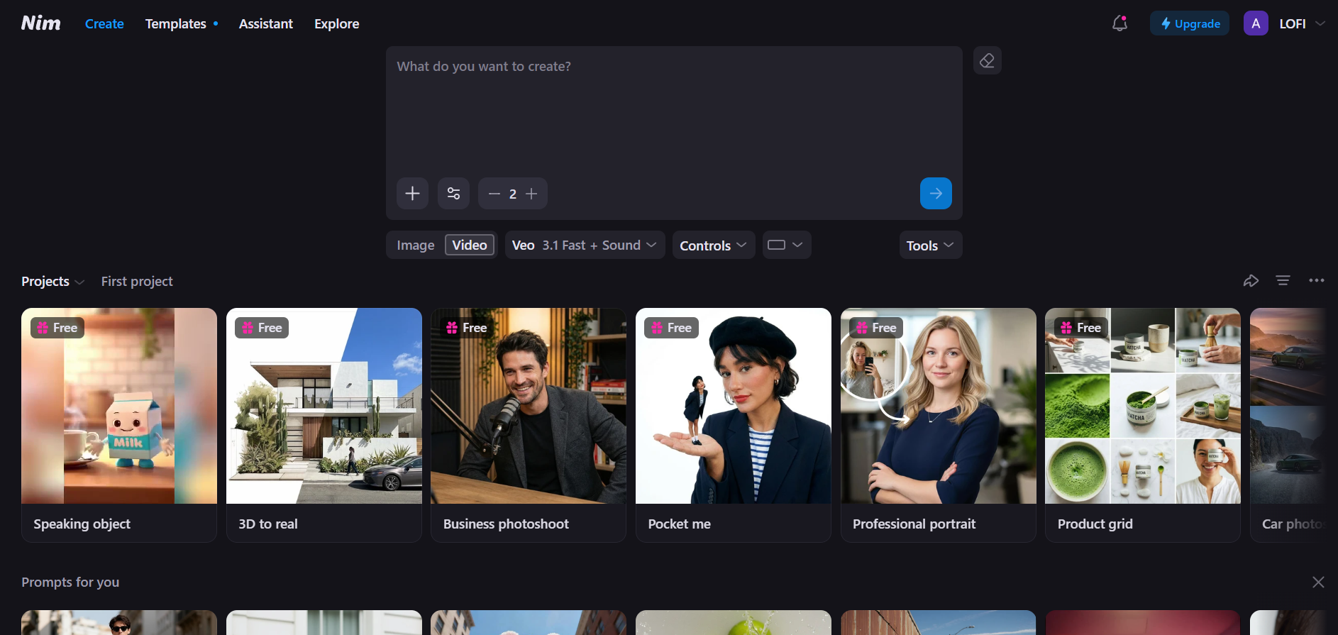 Interface do Nim AI