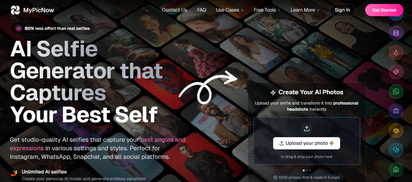 MyPicNow AI para incorporarte en un generador de imágenes de IA