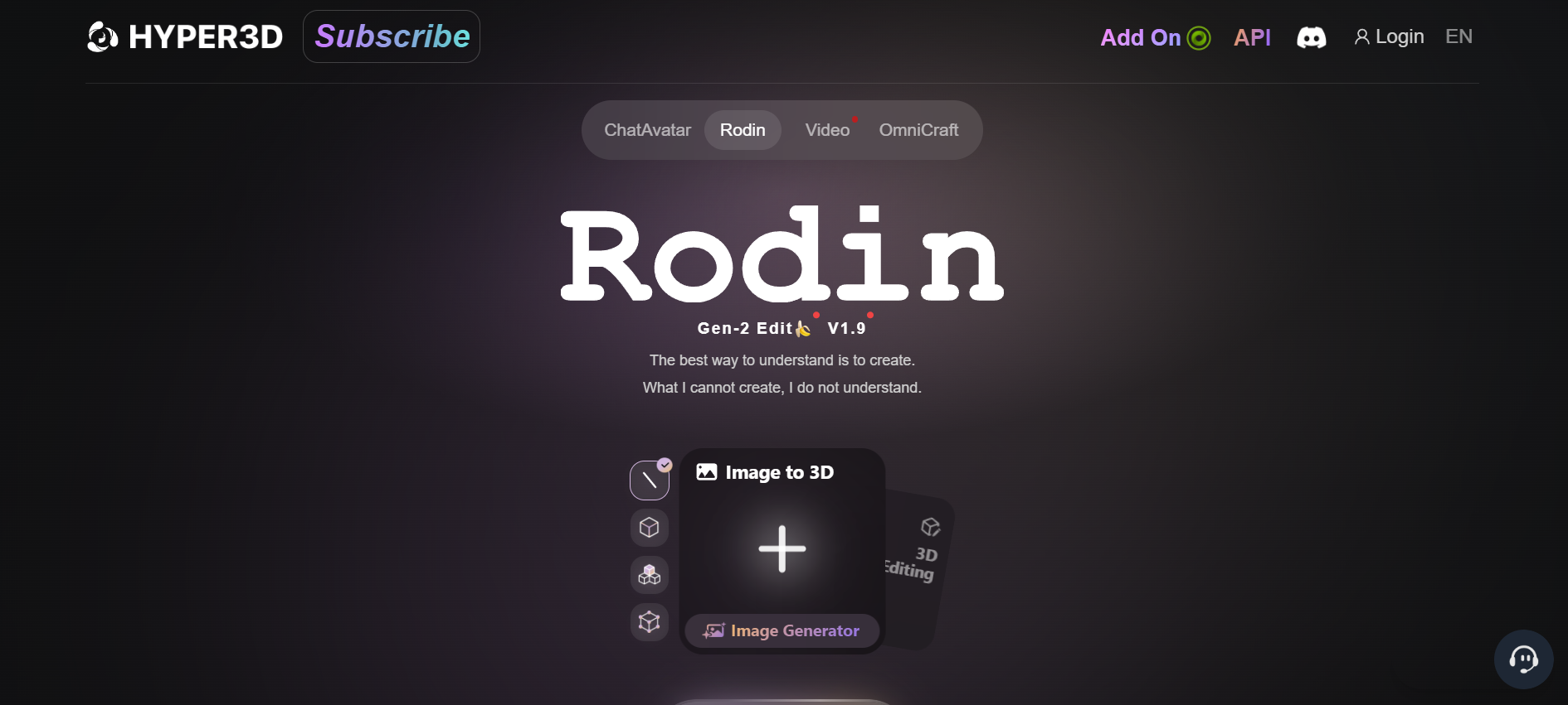 Rodin AI interface