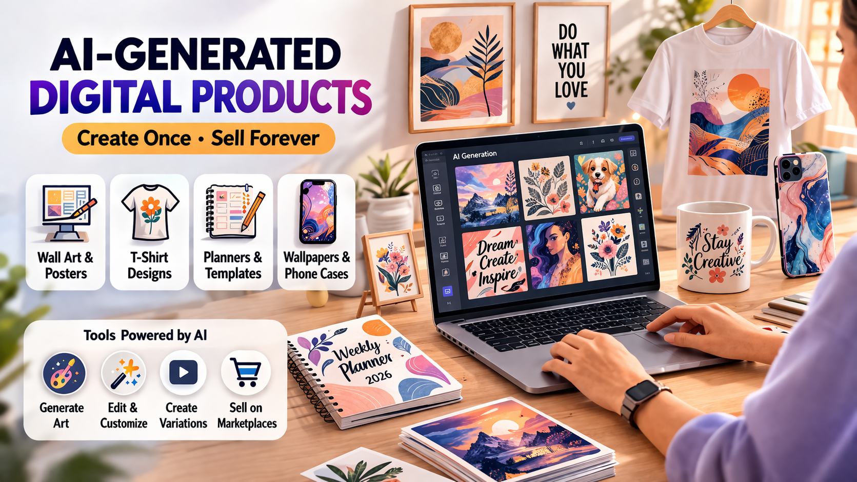 Vender productos digitales generados por IA