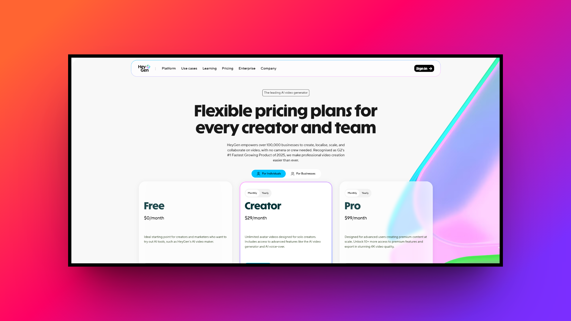 HeyGen pricing and subscription models