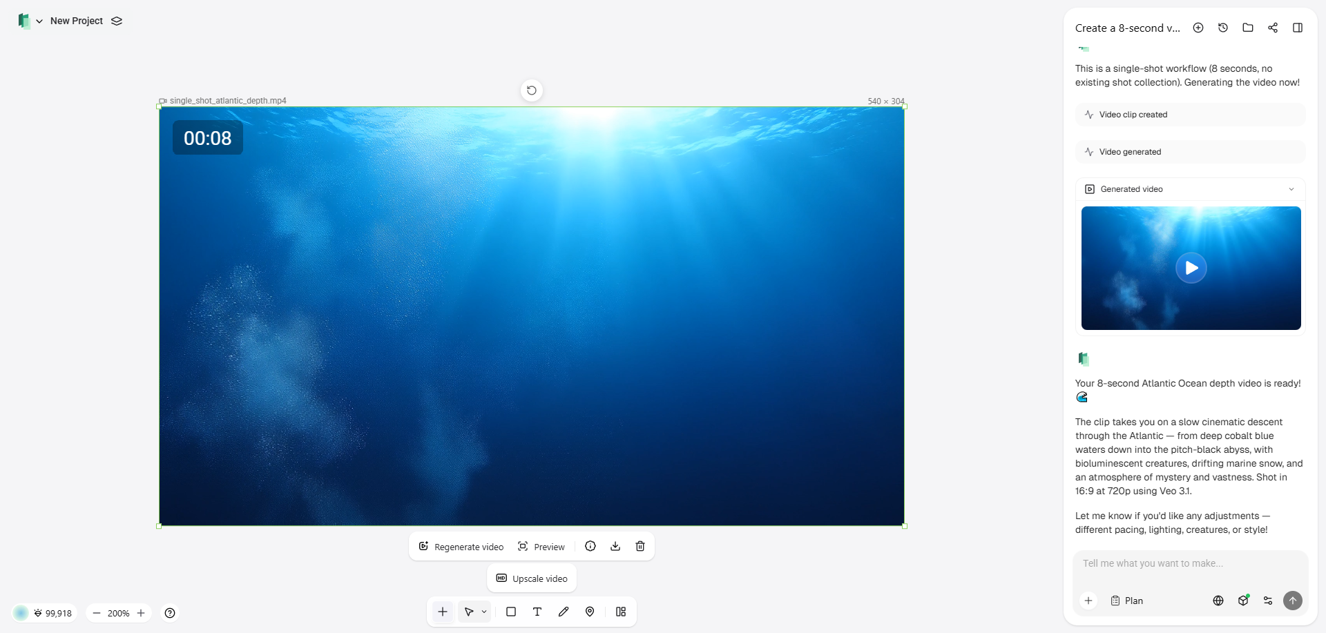 Finalize and export your AI-generated video