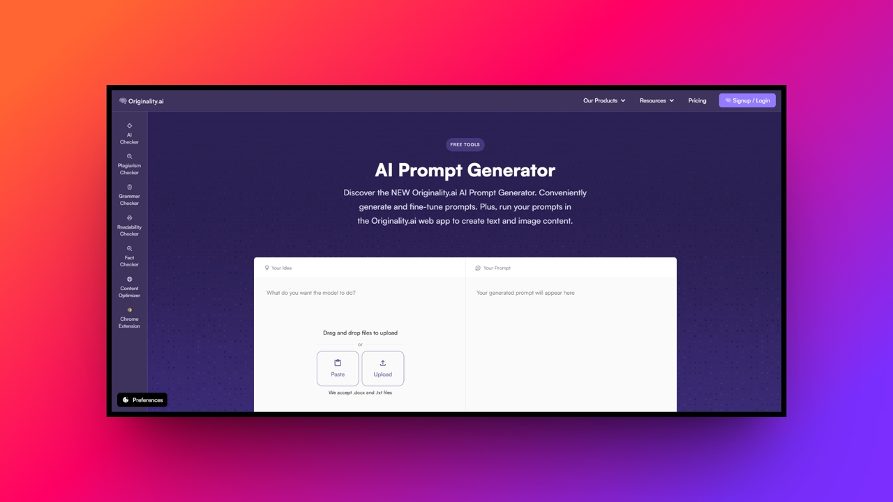 Originality.ai prompt generator - best AI prompt meme generator