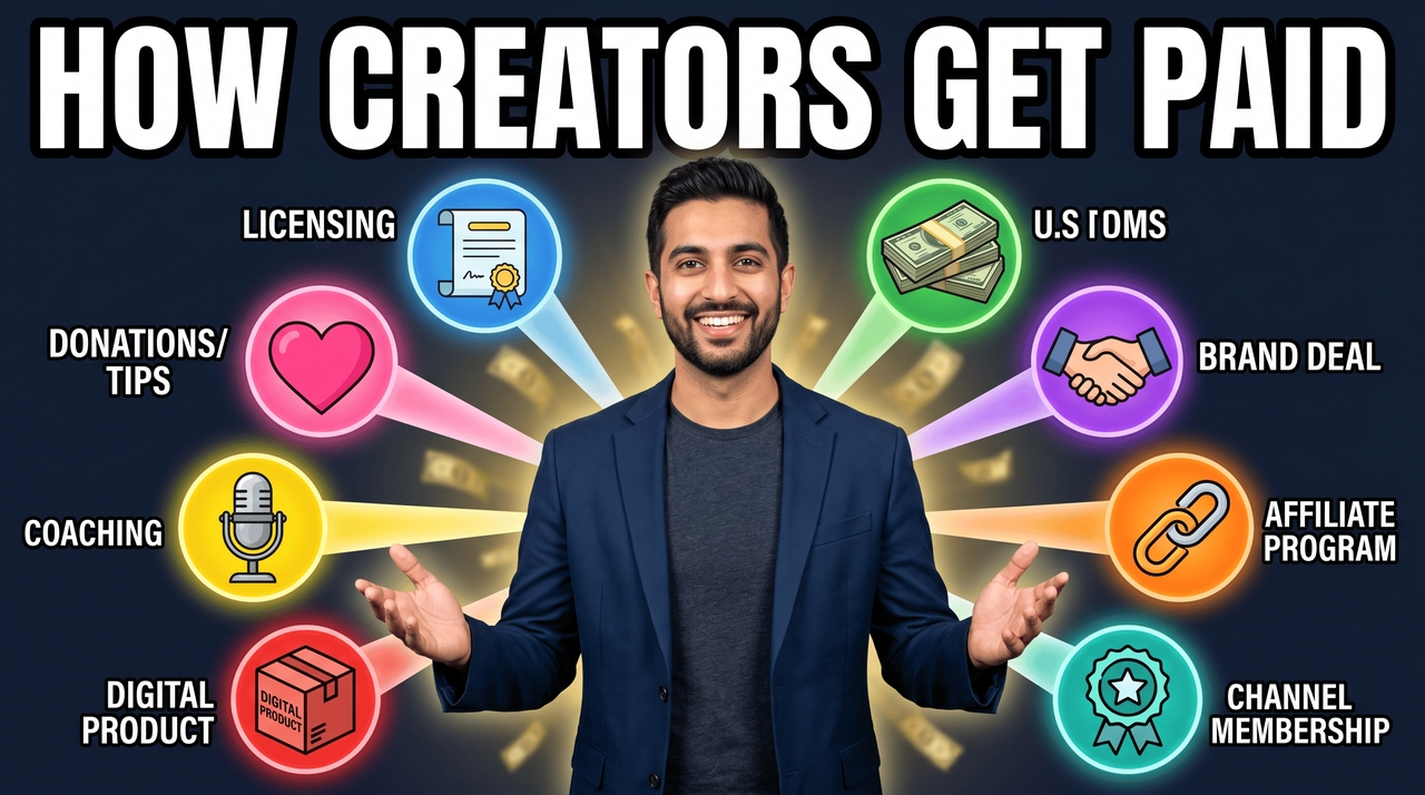 How do content creators get paid in multiple streams