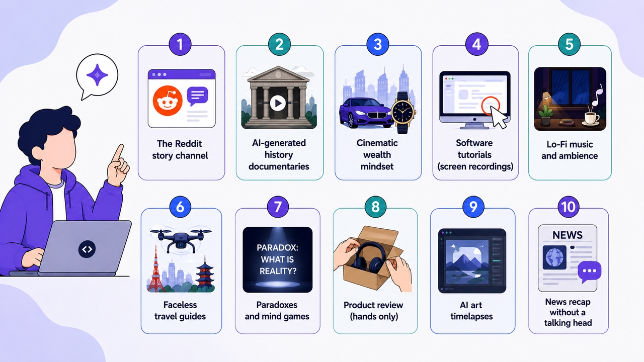 10 faceless digital marketing ideas for 2026
