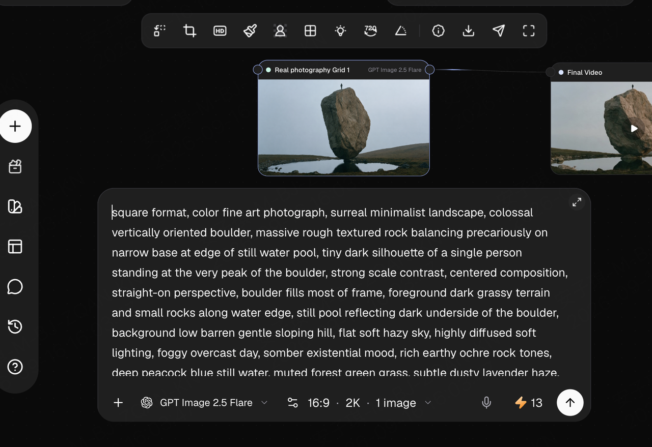 Generate the source image with GPT Image 2.5 and choose the version to continue with